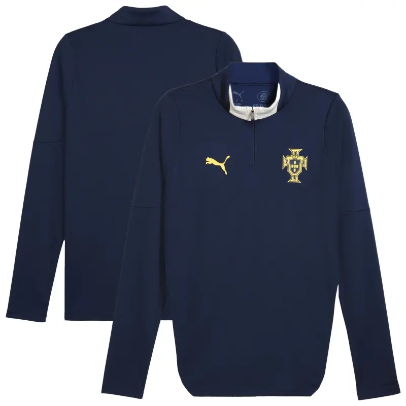Australia National Team Store – Portugal National Team Puma 2025 Quarter-Zip Training Jacket – Blue Football Gear Selection