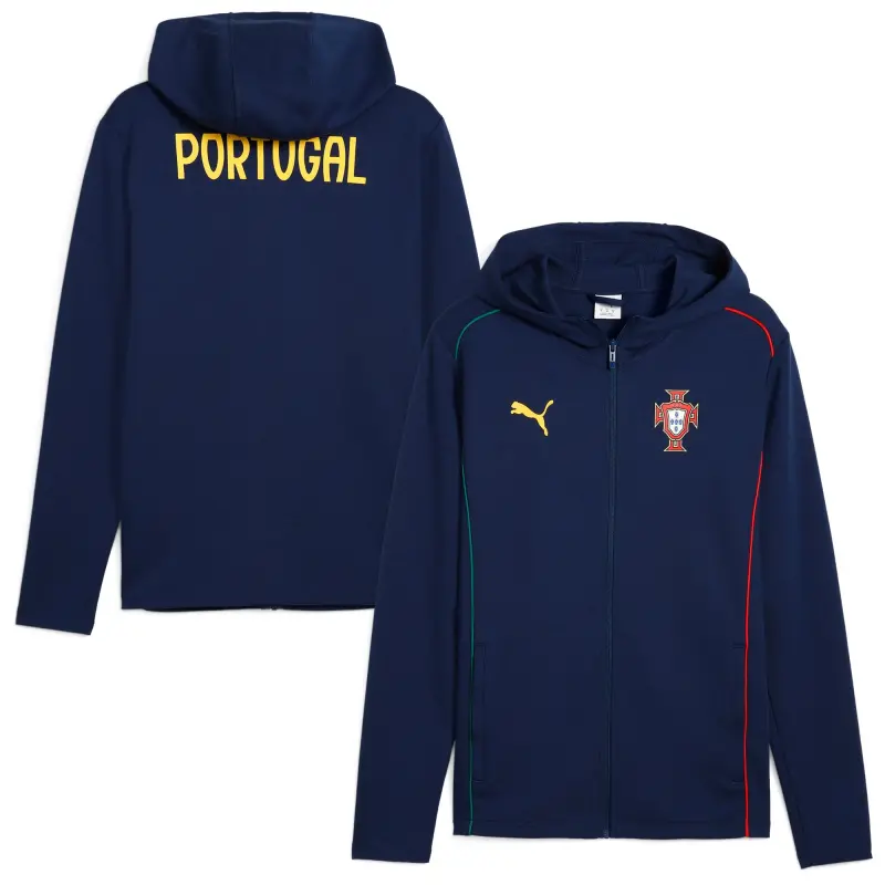 Australia National Team Store – Portugal National Team Puma Casuals Full-Zip Hoodie – Navy Football Gear Selection
