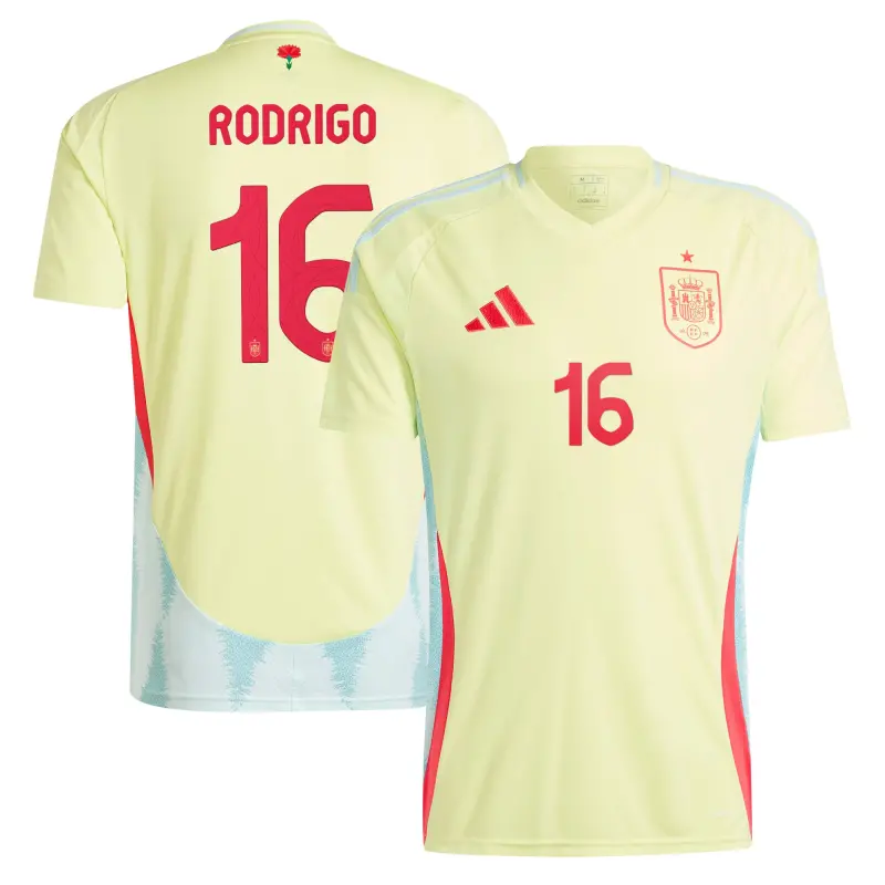 Australia National Team Store – Rodrigo Spain National Team adidas 2024 Away Replica Jersey – Yellow Football Gear Selection