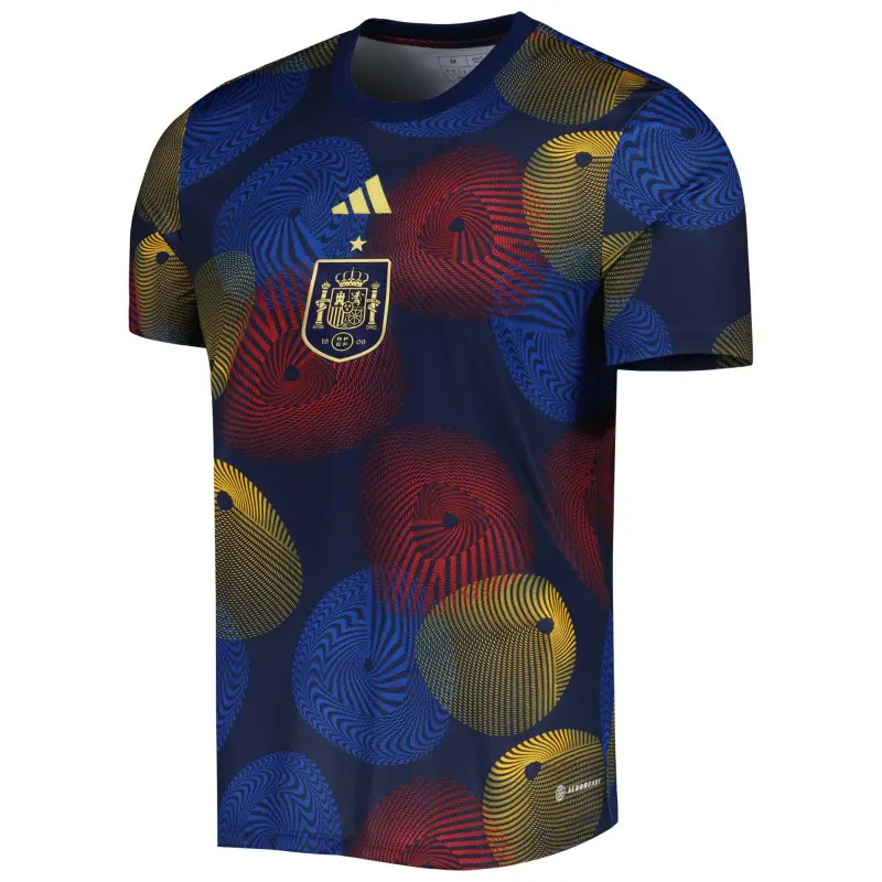 Australia National Team Store – Spain National Team adidas 2022 AEROREADY Pre-Match Top – Navy Football Gear Selection