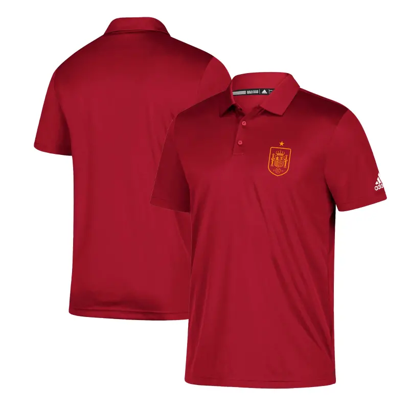 Australia National Team Store – Spain National Team adidas Grind climalite Polo – Red Football Gear Selection