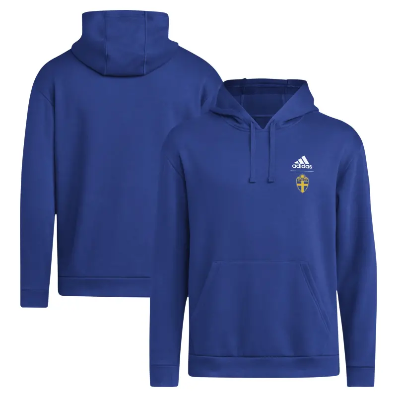 Australia National Team Store – Sweden National Team adidas Crest Pullover Hoodie – Blue Football Gear Selection
