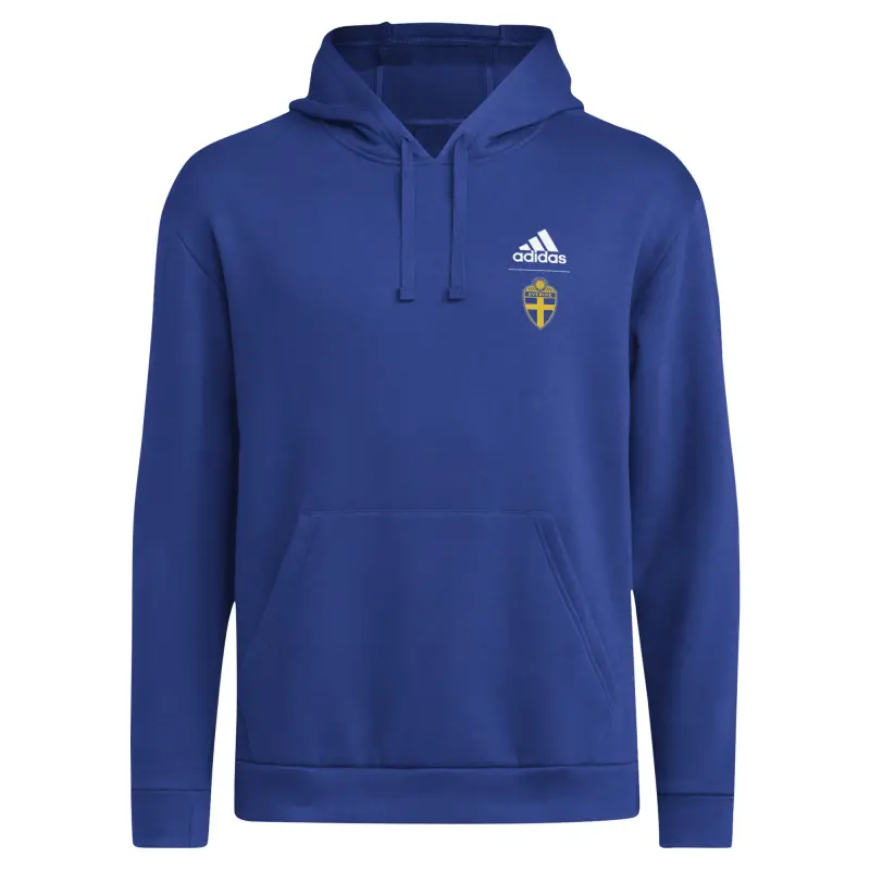 Australia National Team Store – Sweden National Team adidas Crest Pullover Hoodie – Blue Football Gear Selection