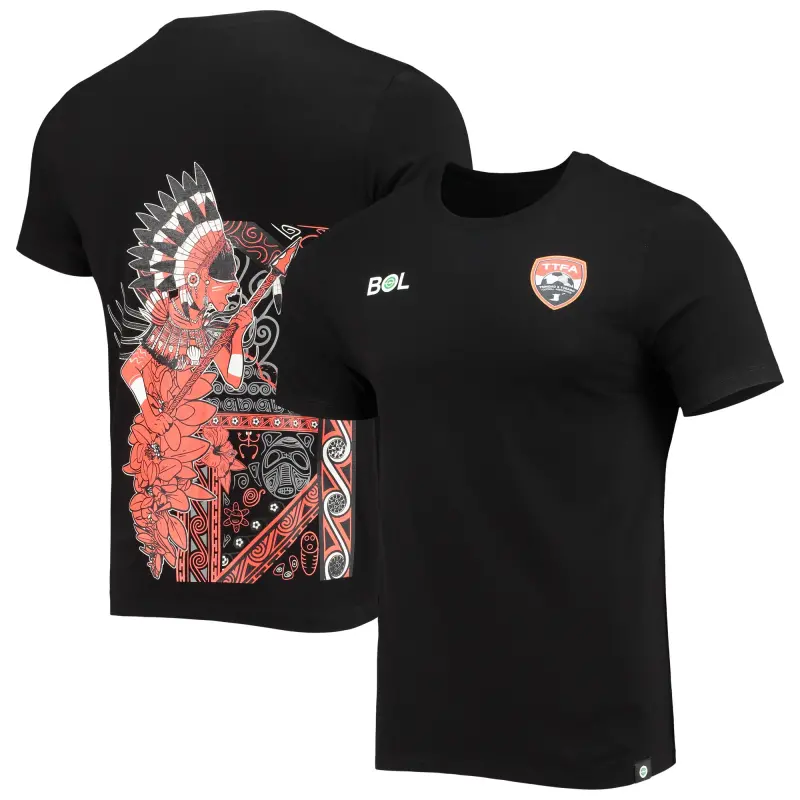 Australia National Team Store – Trinidad and Tobago National Team Warrior Tribal T-Shirt – Black Football Gear Selection